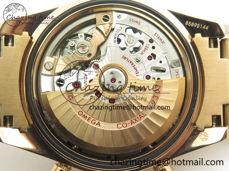 Speedmaster ’57 Co-Axial RG OMF 1:1 Best Edition White Dial On RG Bracelet A9300 (Free Leather Strap)