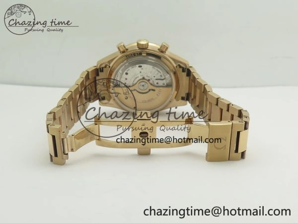Speedmaster ’57 Co-Axial RG OMF 1:1 Best Edition White Dial On RG Bracelet A9300 (Free Leather Strap)