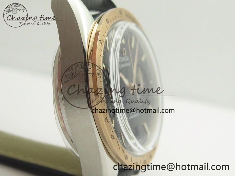 Speedmaster ’57 Co-Axial SS RG OMF 1:1 Best Edition Black Dial On Leather Strap A9300 (Free Leather Strap)