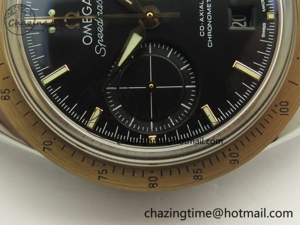 Speedmaster ’57 Co-Axial SS RG OMF 1:1 Best Edition Black Dial On Leather Strap A9300 (Free Leather Strap)