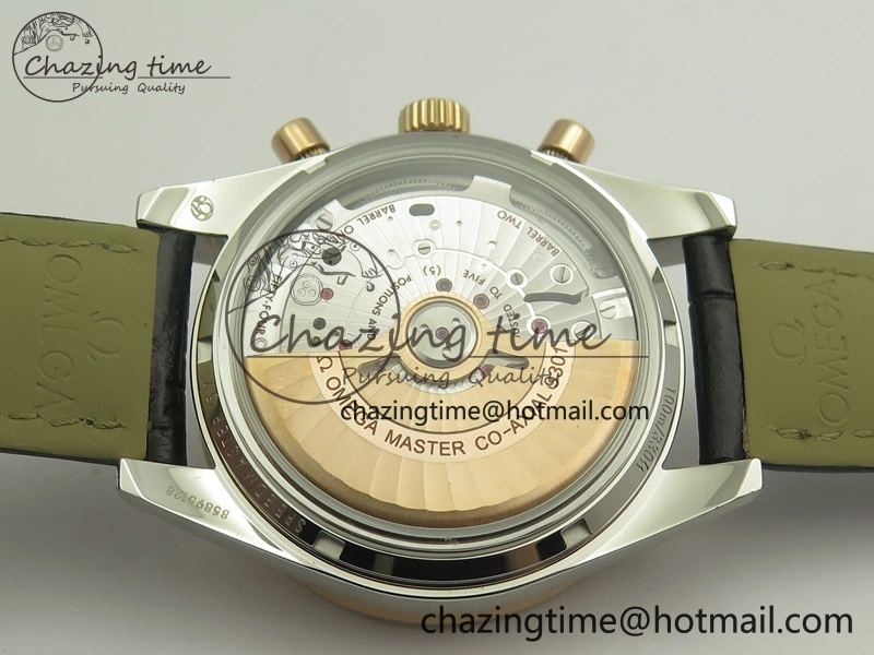 Speedmaster ’57 Co-Axial SS RG OMF 1:1 Best Edition Black Dial On Leather Strap A9300 (Free Leather Strap)