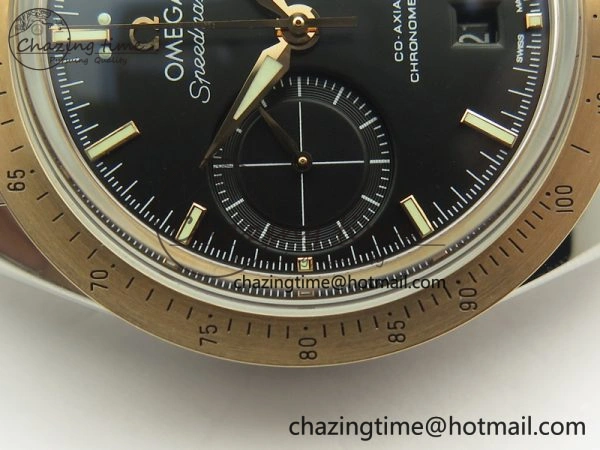 Speedmaster ’57 Co-Axial SS RG OMF 1:1 Best Edition Black Dial On SS RG Bracelet A9300 (Free Leather Strap)