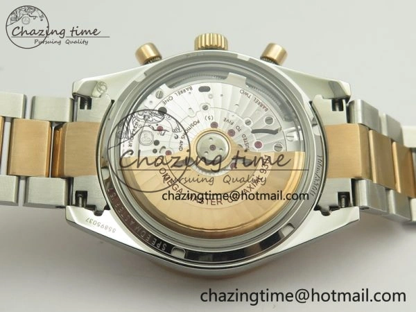 Speedmaster ’57 Co-Axial SS RG OMF 1:1 Best Edition Black Dial On SS RG Bracelet A9300 (Free Leather Strap)