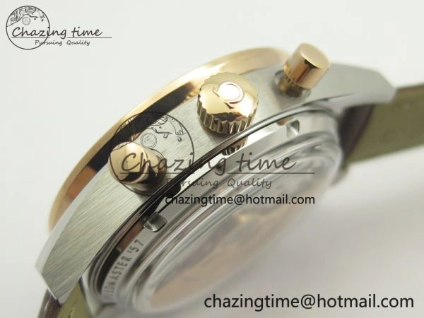 Speedmaster ’57 Co-Axial SS RG OMF 1:1 Best Edition White Dial On Leather Strap A9300 (Free Leather Strap)