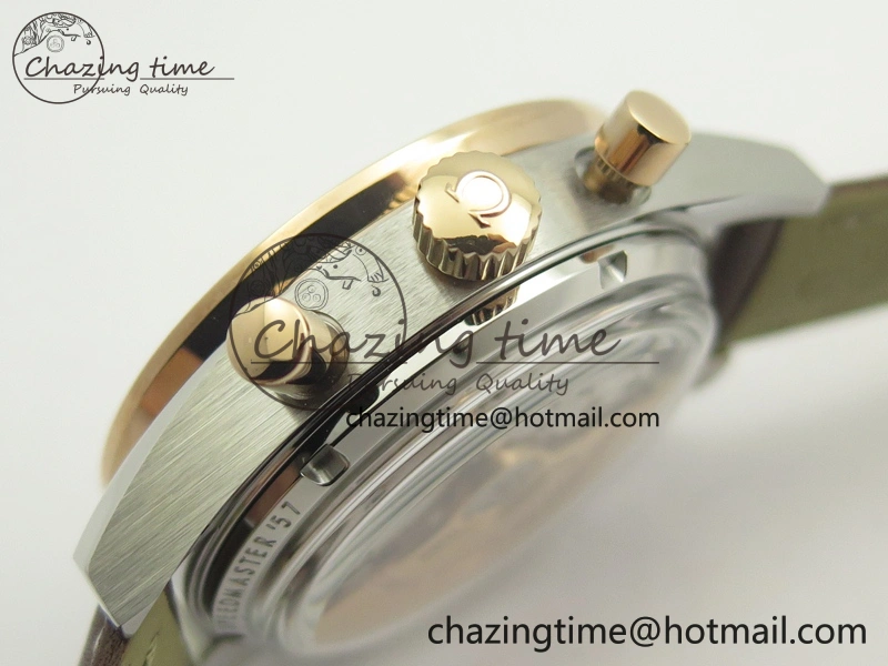 Speedmaster ’57 Co-Axial SS RG OMF 1:1 Best Edition White Dial On Leather Strap A9300 (Free Leather Strap)