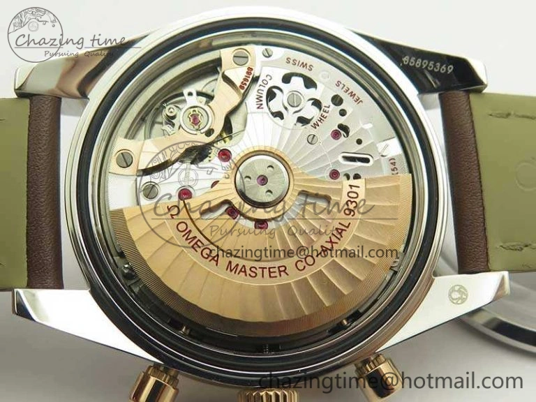 Speedmaster ’57 Co-Axial SS RG OMF 1:1 Best Edition White Dial On Leather Strap A9300 (Free Leather Strap)