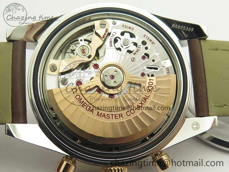 Speedmaster ’57 Co-Axial SS RG OMF 1:1 Best Edition White Dial On Leather Strap A9300 (Free Leather Strap)