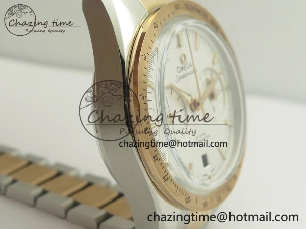 Speedmaster ’57 Co-Axial SS RG OMF 1:1 Best Edition White Dial On SS RG Bracelet A9300 (Free Leather Strap)