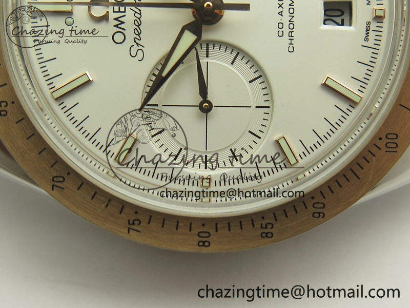 Speedmaster ’57 Co-Axial SS RG OMF 1:1 Best Edition White Dial On SS RG Bracelet A9300 (Free Leather Strap)