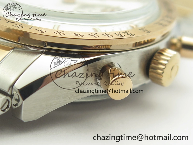 Speedmaster ’57 Co-Axial SS RG OMF 1:1 Best Edition White Dial On SS RG Bracelet A9300 (Free Leather Strap)