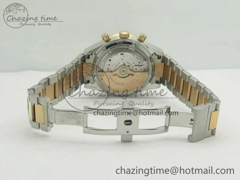 Speedmaster ’57 Co-Axial SS RG OMF 1:1 Best Edition White Dial On SS RG Bracelet A9300 (Free Leather Strap)