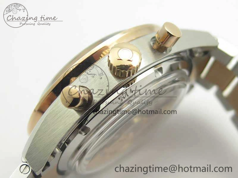 Speedmaster ’57 Co-Axial SS RG OMF 1:1 Best Edition White Dial On SS RG Bracelet A9300 (Free Leather Strap)