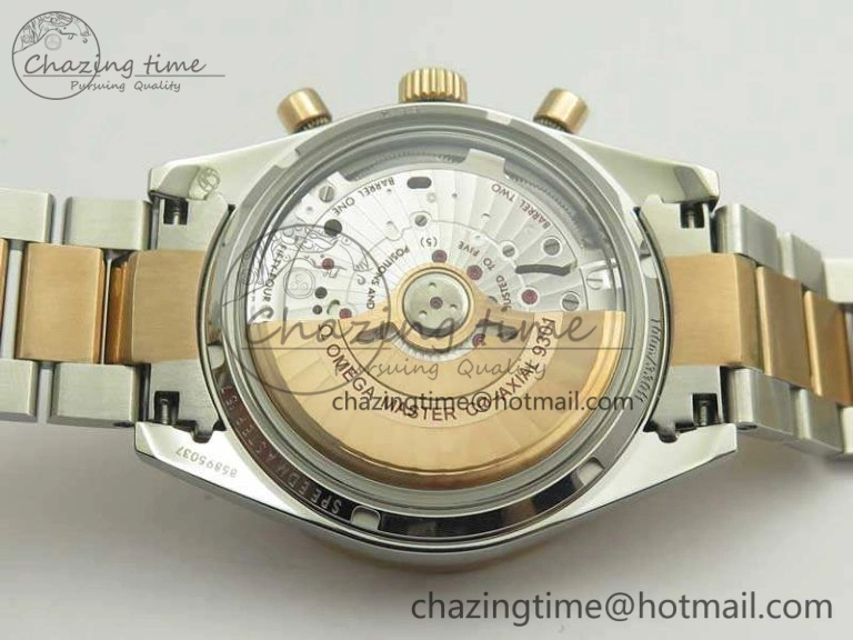 Speedmaster ’57 Co-Axial SS RG OMF 1:1 Best Edition White Dial On SS RG Bracelet A9300 (Free Leather Strap)