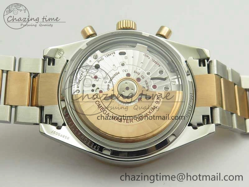 Speedmaster ’57 Co-Axial SS RG OMF 1:1 Best Edition White Dial On SS RG Bracelet A9300 (Free Leather Strap)
