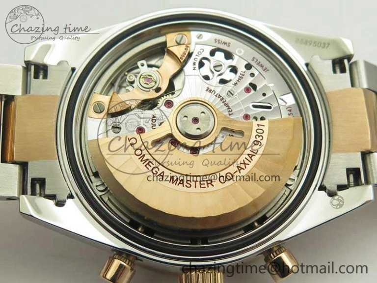 Speedmaster ’57 Co-Axial SS RG OMF 1:1 Best Edition White Dial On SS RG Bracelet A9300 (Free Leather Strap)
