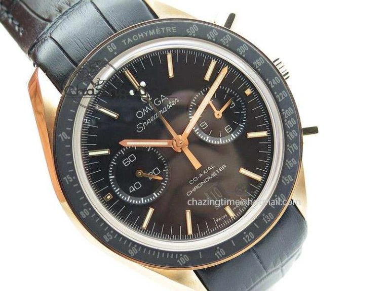 Speedmaster ’57 RG Chrono AXF Best Edition On Black Leather Strap A7750