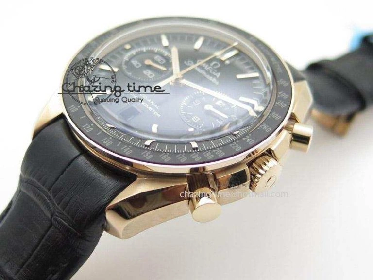Speedmaster ’57 RG Chrono AXF Best Edition On Black Leather Strap A7750