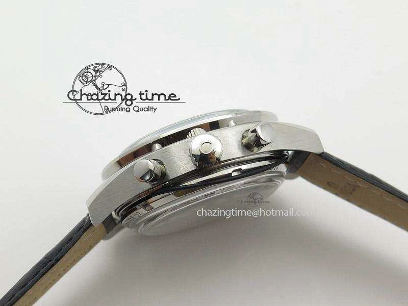 Speedmaster ’57 SS Chrono AXF Best Edition Black Dial On Black Leather Strap A7750