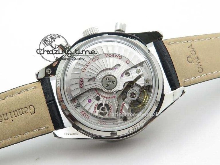 Speedmaster ’57 SS Chrono AXF Best Edition Black Dial On Black Leather Strap A7750