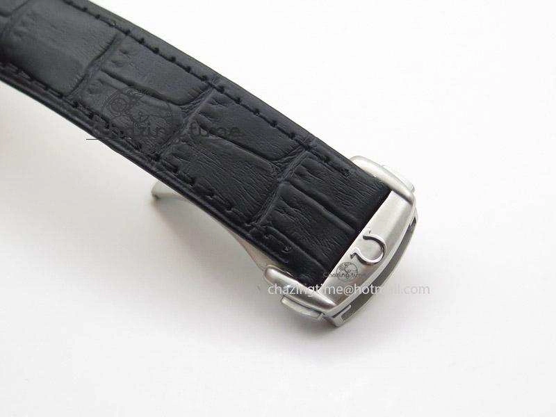 Speedmaster ’57 SS Chrono AXF Best Edition Black Dial On Black Leather Strap A7750