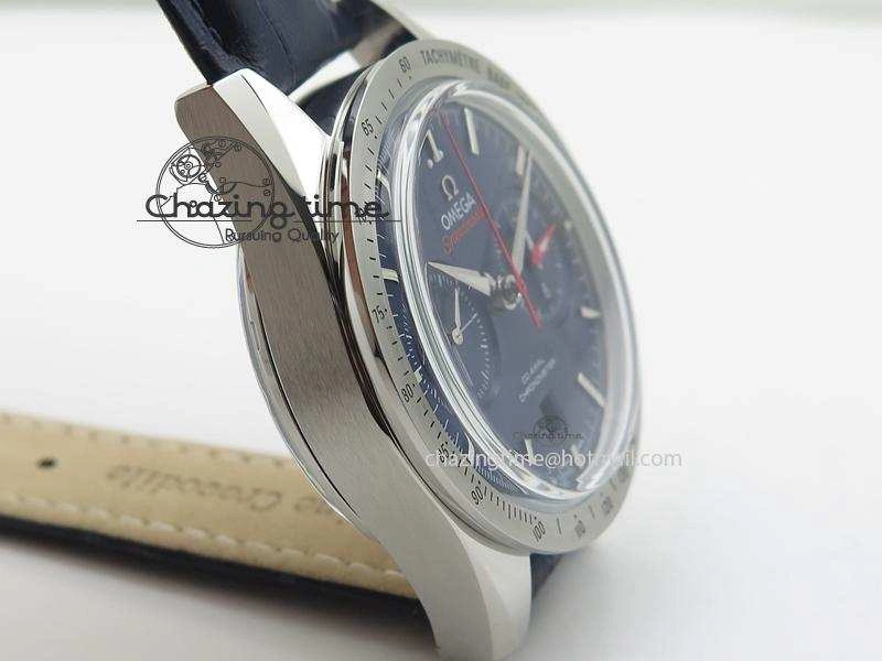 Speedmaster ’57 SS Chrono AXF Best Edition Blue Dial on Blue Leather Strap A7750