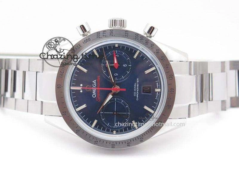 Speedmaster ’57 SS Chrono AXF Best Edition Blue Dial on SS Bracelet A7750 (Free Leather Strap)