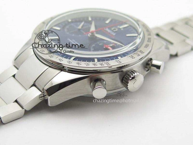 Speedmaster ’57 SS Chrono AXF Best Edition Blue Dial on SS Bracelet A7750 (Free Leather Strap)