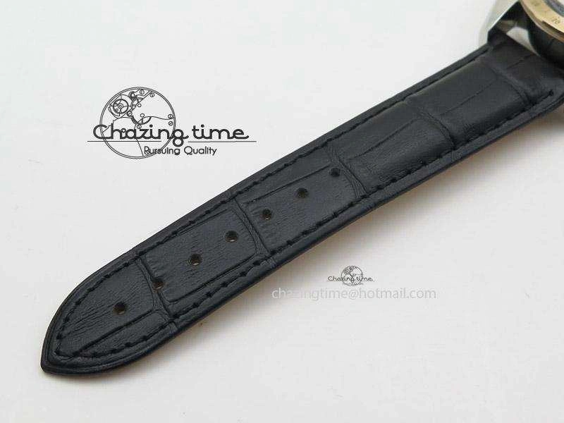 Speedmaster ’57 SS Chrono AXF Best Edition RG Bezel Black Dial on Black Leather Strap A7750