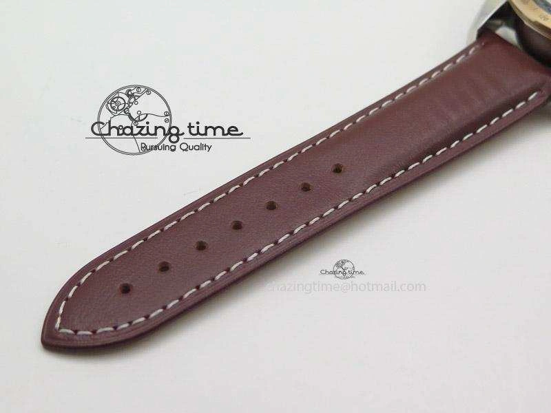Speedmaster ’57 SS Chrono AXF Best Edition RG Bezel Black Dial on Brown Leather Strap A7750