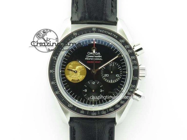 Speedmaster Apollo 11 On Black Leather Strap Manual Winding Chrono Movement