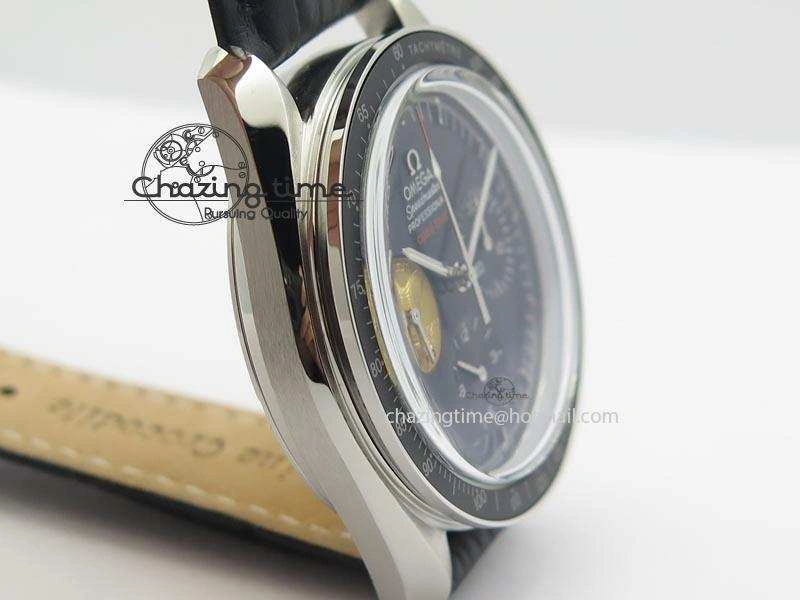Speedmaster Apollo 11 On Black Leather Strap Manual Winding Chrono Movement