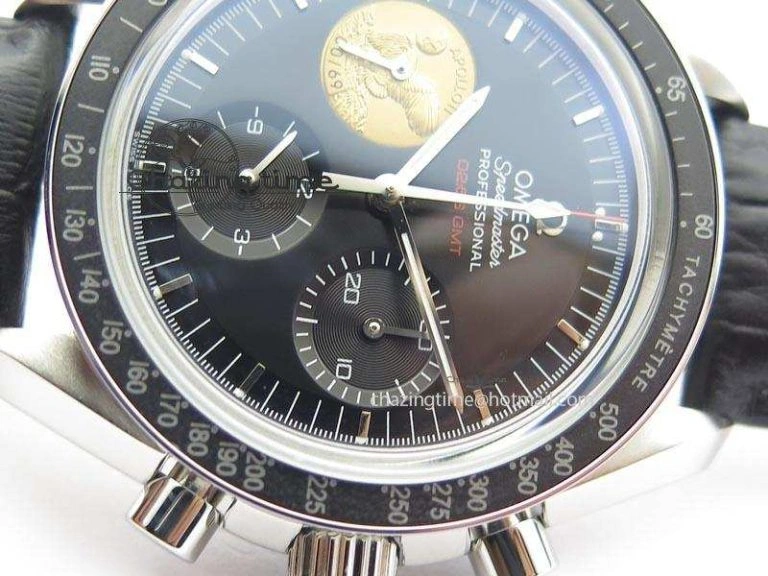 Speedmaster Apollo 11 On Black Leather Strap Manual Winding Chrono Movement