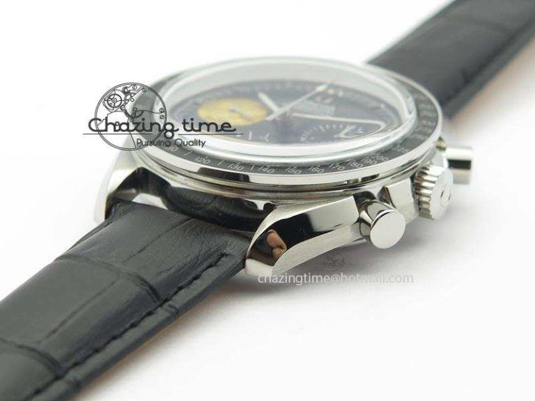Speedmaster Apollo 11 On Black Leather Strap Manual Winding Chrono Movement