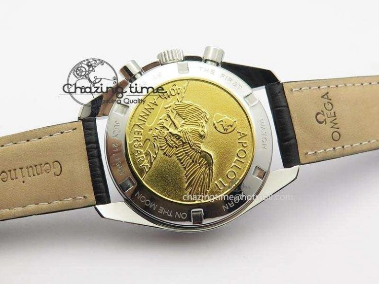 Speedmaster Apollo 11 On Black Leather Strap Manual Winding Chrono Movement