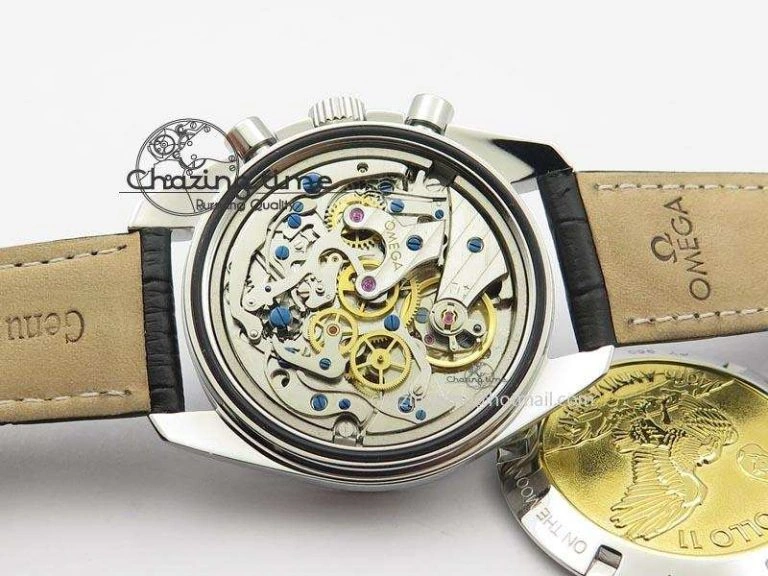 Speedmaster Apollo 11 On Black Leather Strap Manual Winding Chrono Movement
