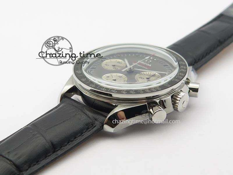 Speedmaster Apollo XVII Gray Dial On Black Leather Strap Manual Winding Chrono Movement