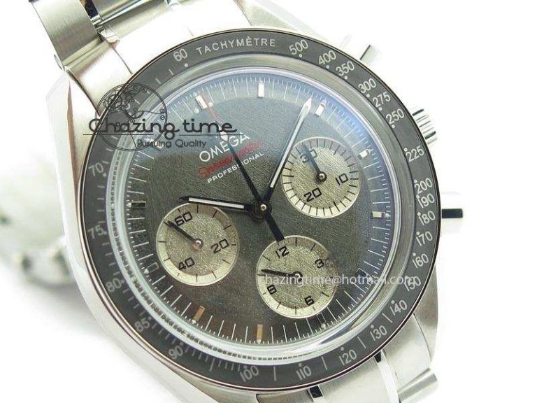 Speedmaster Apollo XVII Gray Dial On SS Bracelet Manual Winding Chrono Movement