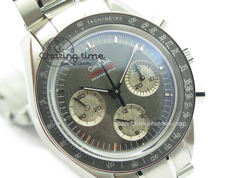 Speedmaster Apollo XVII Gray Dial On SS Bracelet Manual Winding Chrono Movement