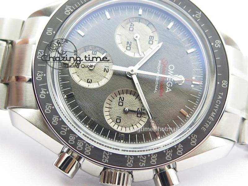 Speedmaster Apollo XVII Gray Dial On SS Bracelet Manual Winding Chrono Movement