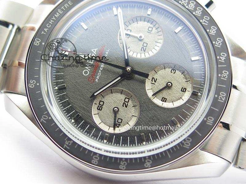 Speedmaster Apollo XVII Gray Dial On SS Bracelet Manual Winding Chrono Movement