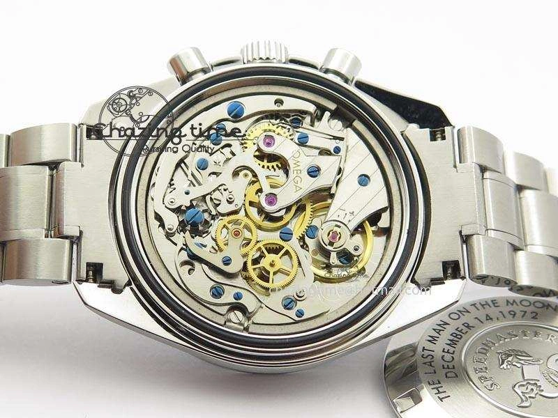 Speedmaster Apollo XVII Gray Dial On SS Bracelet Manual Winding Chrono Movement