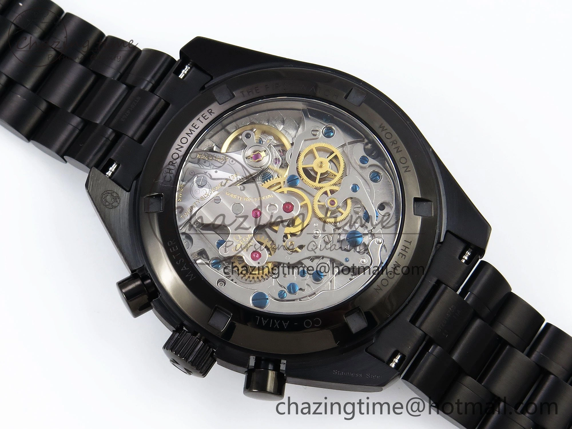 Speedmaster Black Benom PVD Saturn RMF Best Edition on PVD Bracelet Lemania HW
