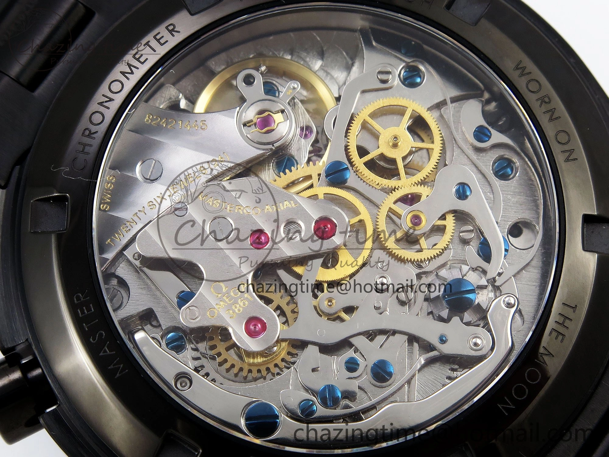 Speedmaster Black Benom PVD Saturn RMF Best Edition on PVD Bracelet Lemania HW
