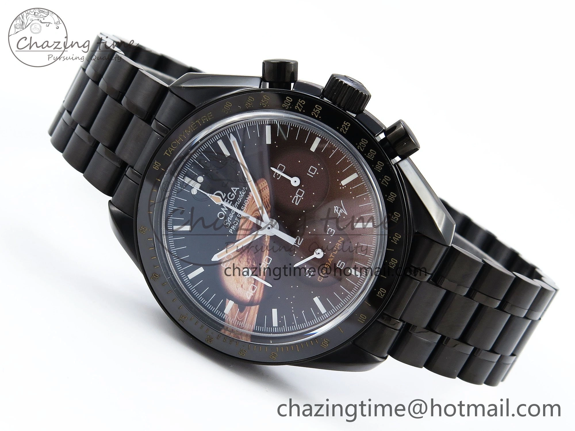 Speedmaster Black Benom PVD Saturn RMF Best Edition on PVD Bracelet Lemania HW