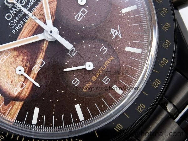 Speedmaster Black Benom PVD Saturn RMF Best Edition on PVD Bracelet Lemania HW