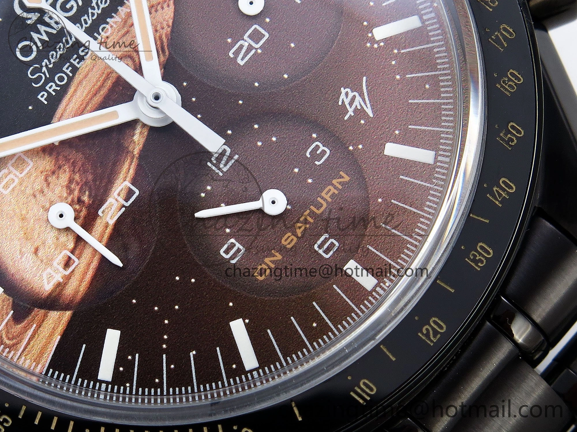 Speedmaster Black Benom PVD Saturn RMF Best Edition on PVD Bracelet Lemania HW