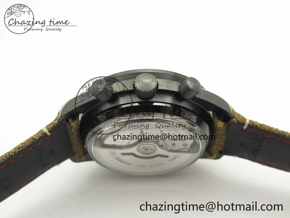 Speedmaster “Dark Side of The Moon” Real Ceramic OMF 1:1 Best Edition Vintage Black on Brown Leather Strap A9300