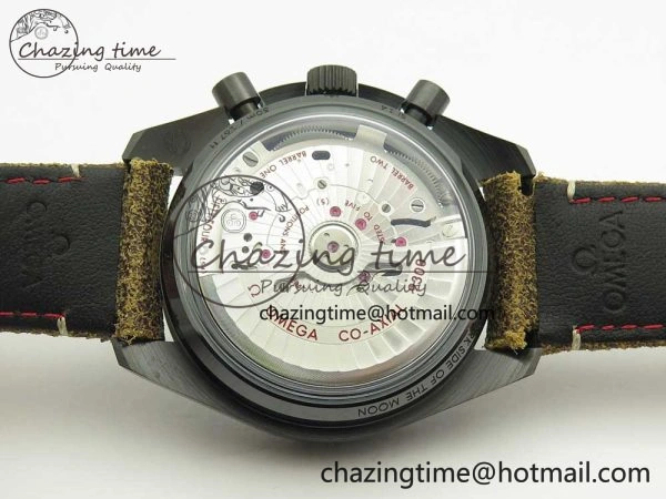 Speedmaster “Dark Side of The Moon” Real Ceramic OMF 1:1 Best Edition Vintage Black on Brown Leather Strap A9300