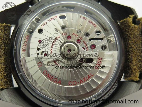 Speedmaster “Dark Side of The Moon” Real Ceramic OMF 1:1 Best Edition Vintage Black on Brown Leather Strap A9300