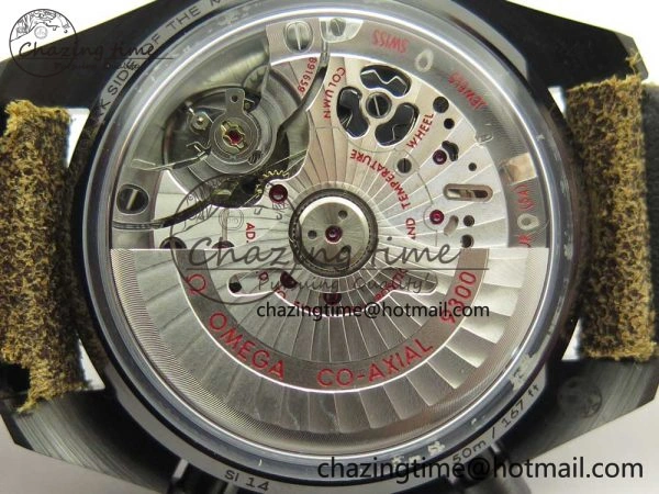 Speedmaster “Dark Side of The Moon” Real Ceramic OMF 1:1 Best Edition Vintage Black on Brown Leather Strap A9300